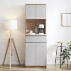 シンプルキッチンボード 60 (上オープン 下扉 GY) 1枚目画像