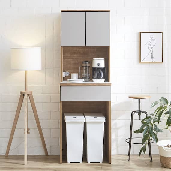 シンプルキッチンボード 60 (上オープン 下ダスト対応 GY) 1枚目画像