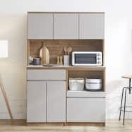 シンプルキッチンボード 120 (上オープン 下オープン+扉)