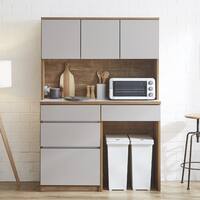 シンプルキッチンボード 120 (上オープン 下引き出し＋ダスト対応 GY)