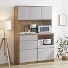 シンプルキッチンボード 120 (上オープン 下引き出し+オープン GY) 1枚目画像