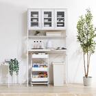 ゴミ箱上収納(94幅 BNR 大理石調ホワイト) 1枚目画像