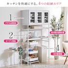 ゴミ箱上収納(94幅 BNR 大理石調ホワイト) 6枚目画像