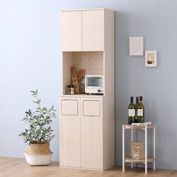 さわやかなごみ箱一体型食器棚 (ごみ箱2つタイプ WW) 1枚目画像