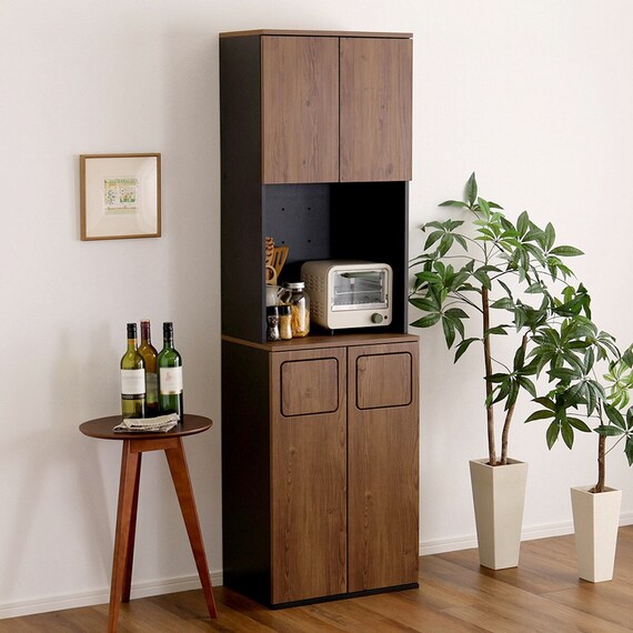 ヴィンテージ ごみ箱一体型食器棚 (ごみ箱2つタイプ WAL) 1枚目画像