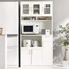 まとめて収納キッチンボード (ドアタイプ ホワイト) 1枚目画像