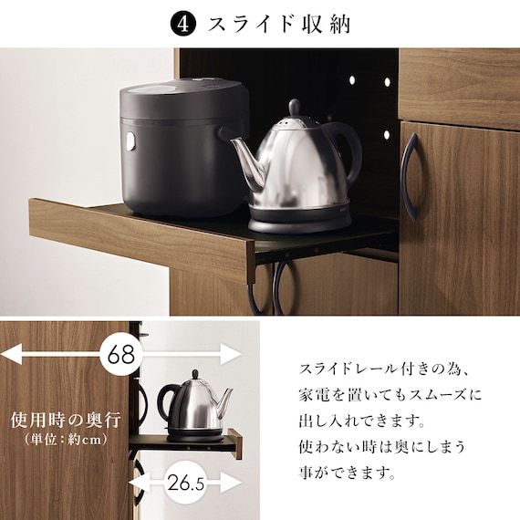 まとめて収納キッチンボード (ドアタイプ ホワイト) 8枚目画像