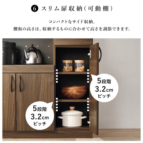 まとめて収納キッチンボード (ドアタイプ ホワイト) 11枚目画像