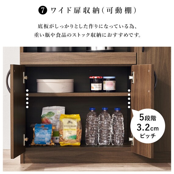 まとめて収納キッチンボード (ドアタイプ ホワイト) 12枚目画像