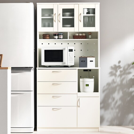 まとめて収納キッチンボード (引き出しタイプ ホワイト) 1枚目画像