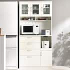 まとめて収納キッチンボード (引き出しタイプ ホワイト) 1枚目画像