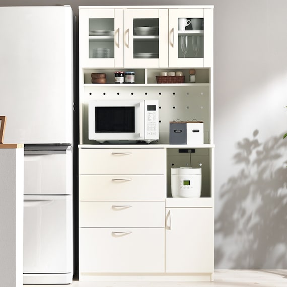 まとめて収納キッチンボード (引き出しタイプ ホワイト) 1枚目画像