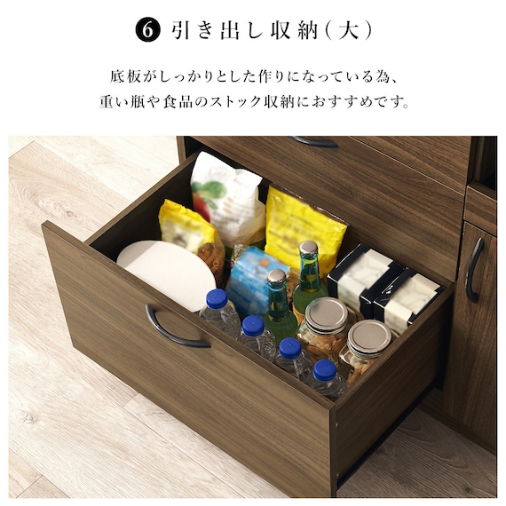 まとめて収納キッチンボード (引き出しタイプ ホワイト) 11枚目画像