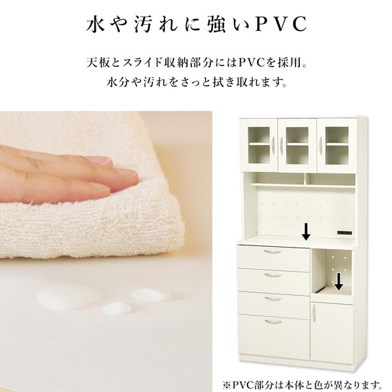 まとめて収納キッチンボード (引き出しタイプ ホワイト) 14枚目画像