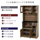 まとめて収納キッチンボード (ドアタイプ ブラウン) 3枚目画像
