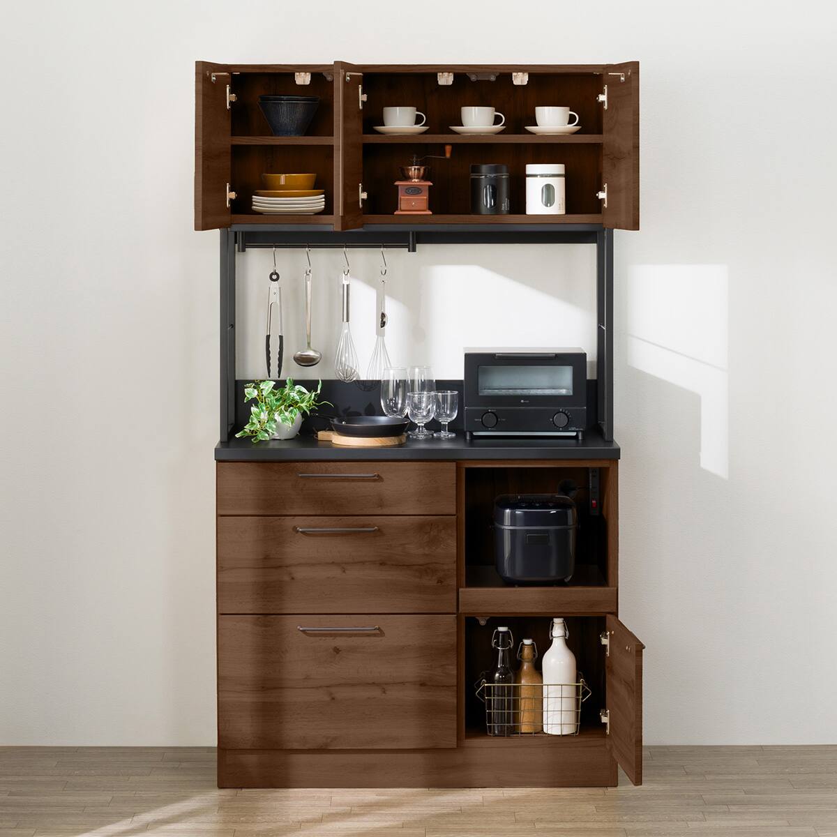 キッチンボード(IM301C 100OP MBR) | ニトリネット【公式】 家具