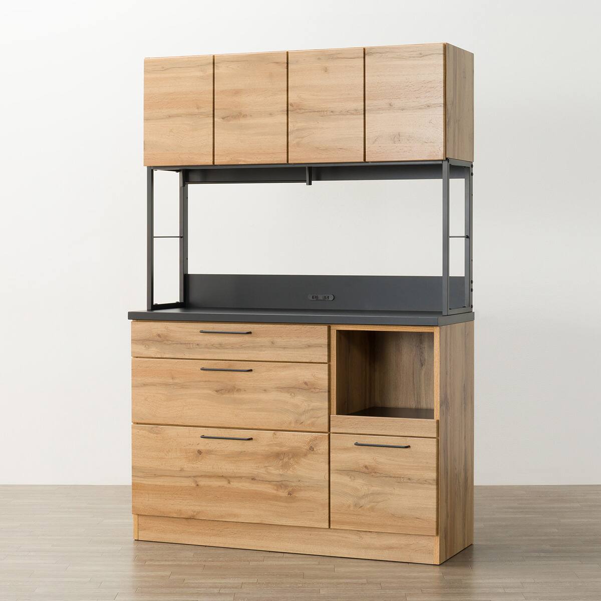 キッチンボード(IM301C 120OP LBR/BK) | ニトリネット【公式】 家具