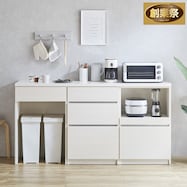 シンプルキッチンカウンター180 (オープン+引出し+ダスト対応)【期間限定価格:11/28~1/5まで】