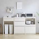 シンプルキッチンカウンター180 (オープン+引出し+ダスト対応 WH) 1枚目画像