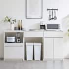 シンプルキッチンカウンター180 (オープン+扉+ダスト対応 WH) 1枚目画像