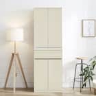 シンプルキッチンボード 60 (上扉 下扉 WH) 1枚目画像