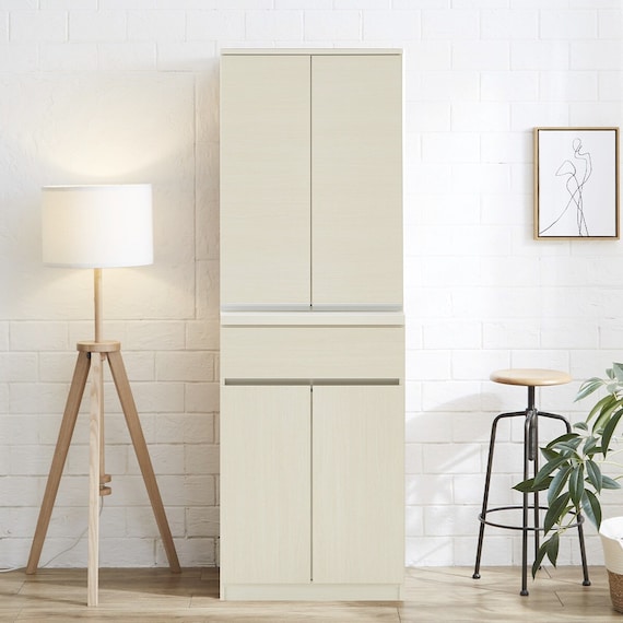 シンプルキッチンボード 60 (上扉 下扉 WH) 1枚目画像