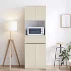 シンプルキッチンボード 60 (上オープン 下扉 WH) 1枚目画像