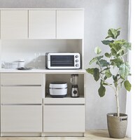 シンプルキッチンボード 120 (上オープン 下引き出し＋オープン WH)