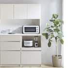 シンプルキッチンボード 120 (上オープン 下引き出し+オープン WH) 1枚目画像