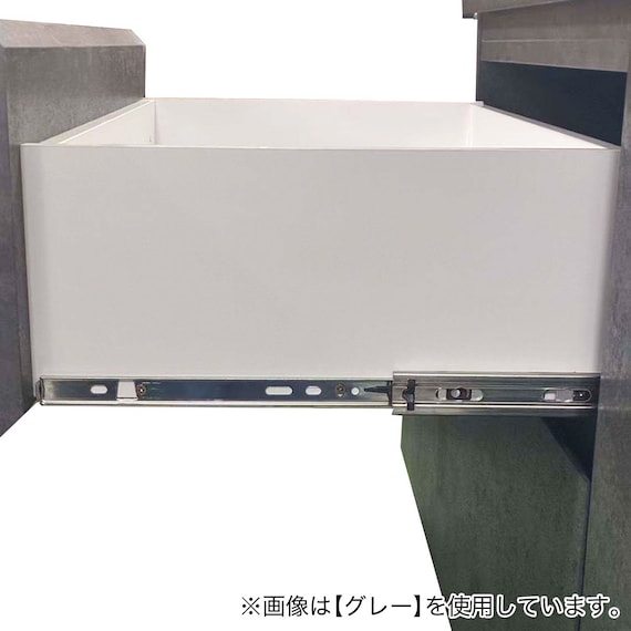 キッチンボード (鏡面仕様 引出しタイプ 幅80cm ホワイト) 5枚目画像