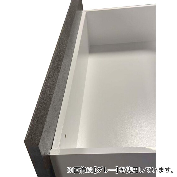 キッチンボード (鏡面仕様 引出しタイプ 幅80cm ホワイト) 6枚目画像