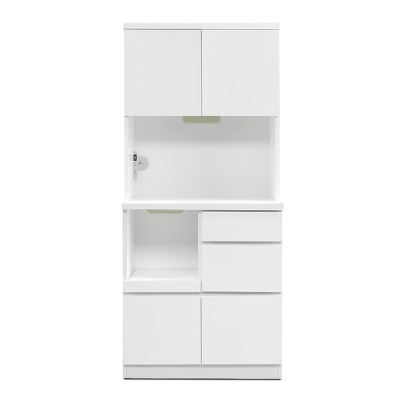 キッチンボード (鏡面仕様 引出しタイプ 幅80cm ホワイト) 9枚目画像