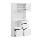 キッチンボード (鏡面仕様 引出しタイプ 幅80cm ホワイト) 10枚目画像