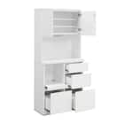 キッチンボード (鏡面仕様 引出しタイプ 幅80cm ホワイト) 10枚目画像