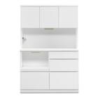 キッチンボード (鏡面仕様 引出しタイプ 幅120cm ホワイト) 9枚目画像