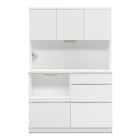 キッチンボード (鏡面仕様 引出しタイプ 幅120cm ホワイト) 9枚目画像