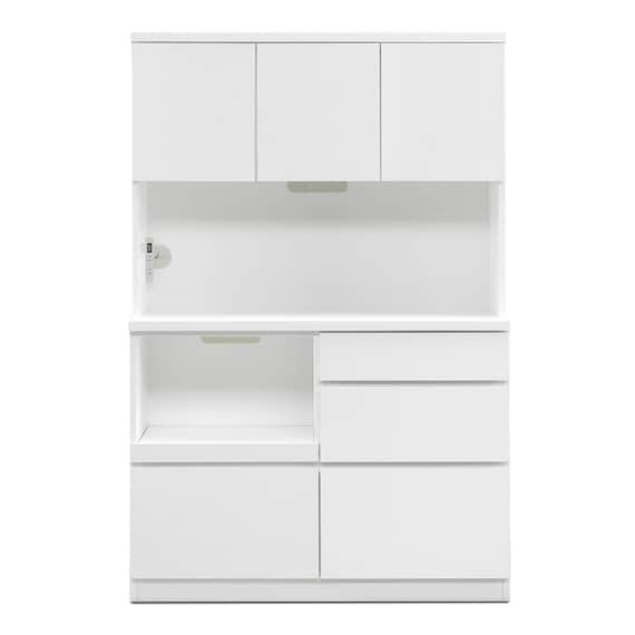 キッチンボード (鏡面仕様 引出しタイプ 幅120cm ホワイト) 9枚目画像