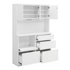 キッチンボード (鏡面仕様 引出しタイプ 幅120cm ホワイト) 10枚目画像