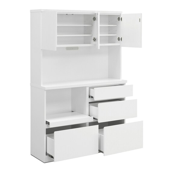 キッチンボード (鏡面仕様 引出しタイプ 幅120cm ホワイト) 10枚目画像