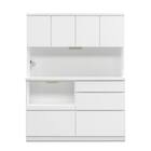 キッチンボード (鏡面仕様 引出しタイプ 幅140cm ホワイト) 9枚目画像