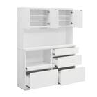 キッチンボード (鏡面仕様 引出しタイプ 幅140cm ホワイト) 10枚目画像