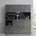 キッチンボード (セラミック柄 引出しタイプ 幅159.5cm グレー) 1枚目画像