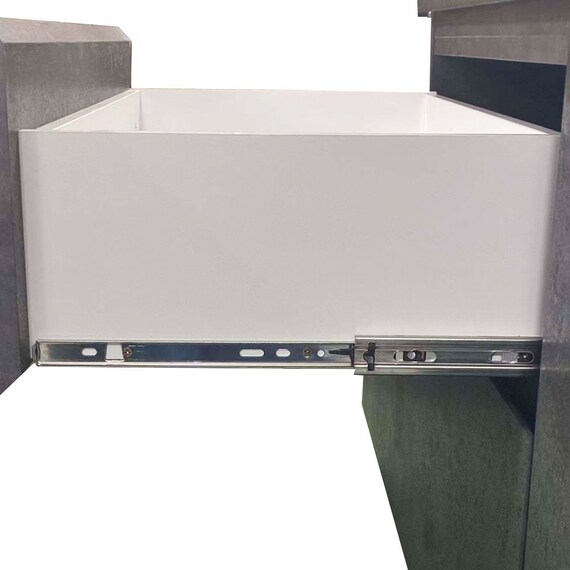 キッチンボード (セラミック柄 引出しタイプ 幅159.5cm グレー) 5枚目画像