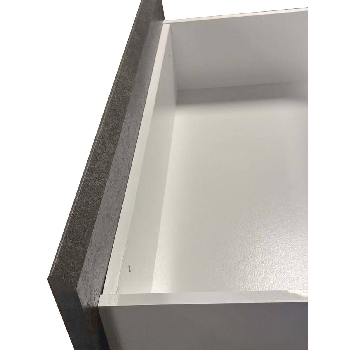 キッチンボード (セラミック柄 引出しタイプ 幅159.5cm グレー