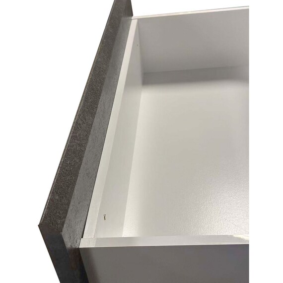 キッチンボード (セラミック柄 引出しタイプ 幅159.5cm グレー) 6枚目画像