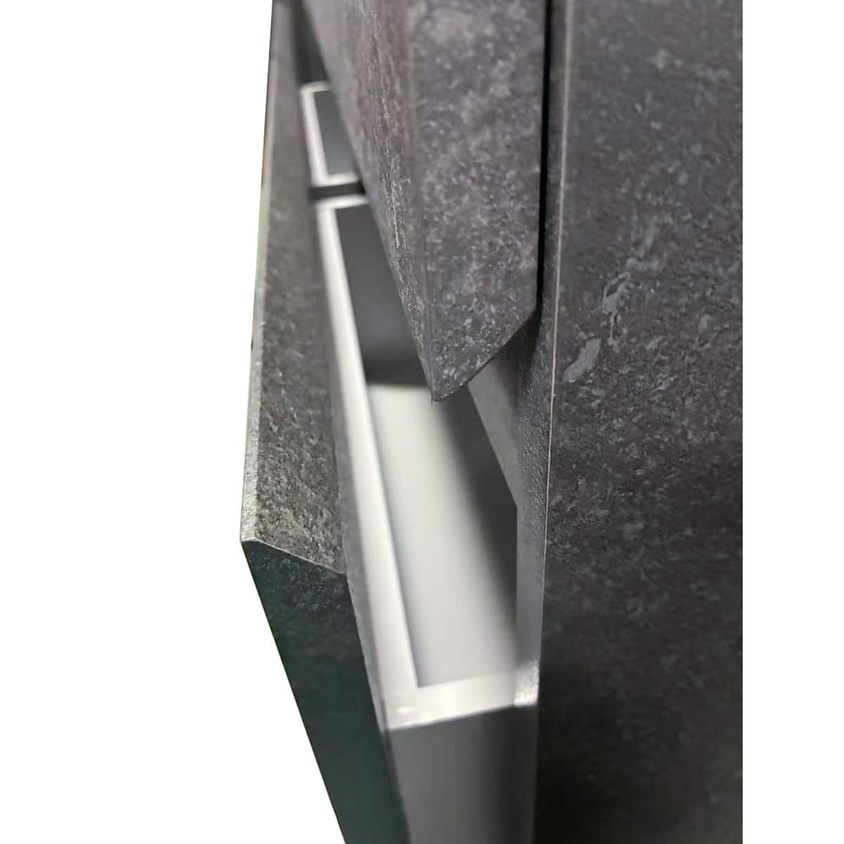 キッチンボード (セラミック柄 引出しタイプ 幅159.5cm グレー