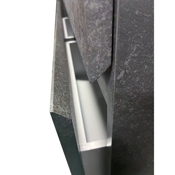 キッチンボード (セラミック柄 引出しタイプ 幅159.5cm グレー) 7枚目画像