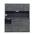 キッチンボード (セラミック柄 引出しタイプ 幅159.5cm グレー) 9枚目画像