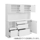 キッチンボード (セラミック柄 引出しタイプ 幅159.5cm グレー) 10枚目画像