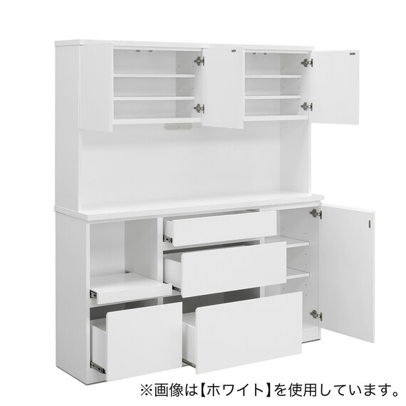 キッチンボード (セラミック柄 引出しタイプ 幅159.5cm グレー) 10枚目画像